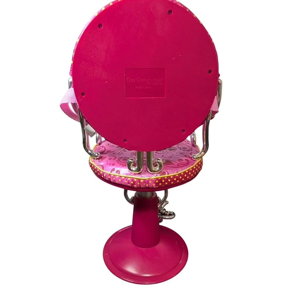 Our Generation Pink Paisley Salon Chair for 18 inch Dolls Battat Beauty Shop